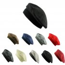 Khaki Classic Traditional Women's Men's Solid Color Plain Wool French Beret One Size