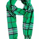 Plaid Kelly Green Classic Luxurious Soft Cashmere Feel Unisex Winter Scarf in Checks and Plaid