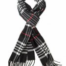 Plaid Black Classic Luxurious Soft Cashmere Feel Unisex Winter Scarf in Checks and Plaid