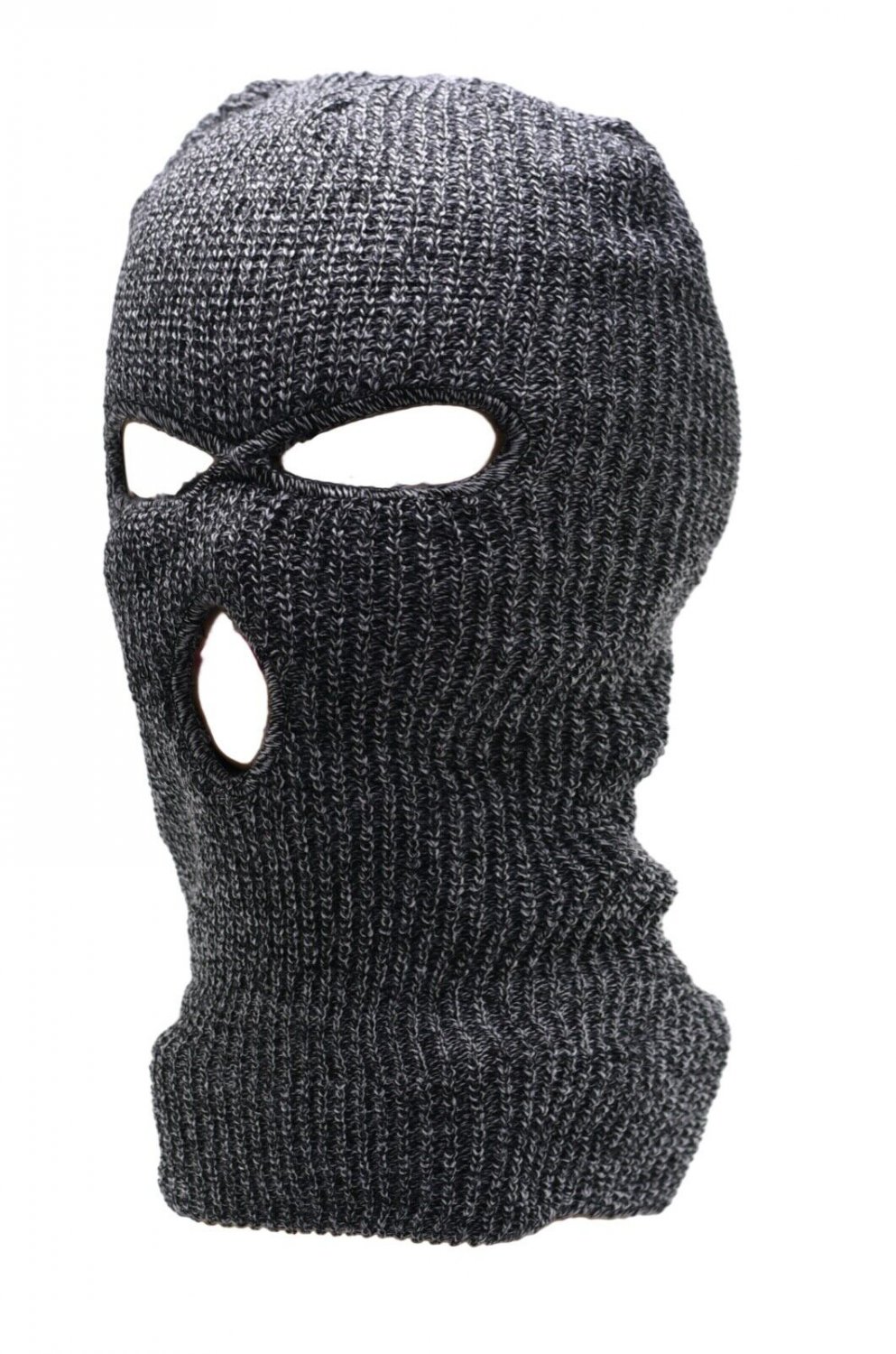 2 Tone Black - Balaclava 3 Hole Full Face Ski Mask Winter Cap Hood Beanie Warm Tactical New