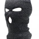 2 Tone Black - Balaclava 3 Hole Full Face Ski Mask Winter Cap Hood Beanie Warm Tactical New