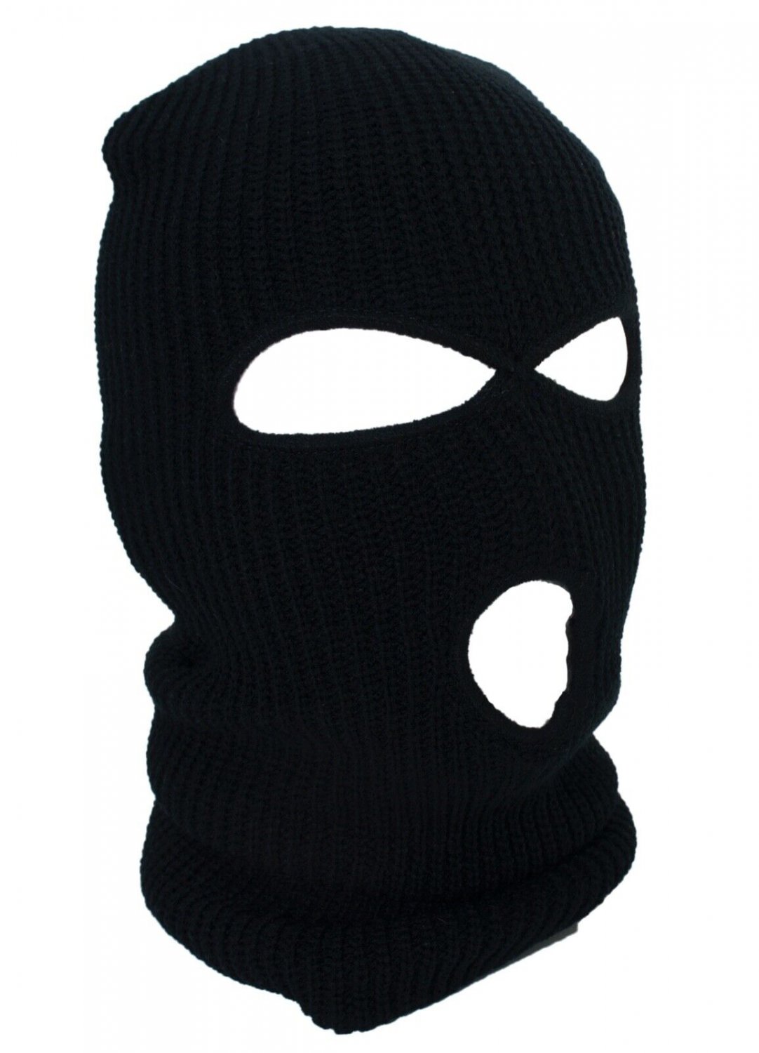 Black - Balaclava 3 Hole Full Face Ski Mask Winter Cap Hood Beanie Warm Tactical New