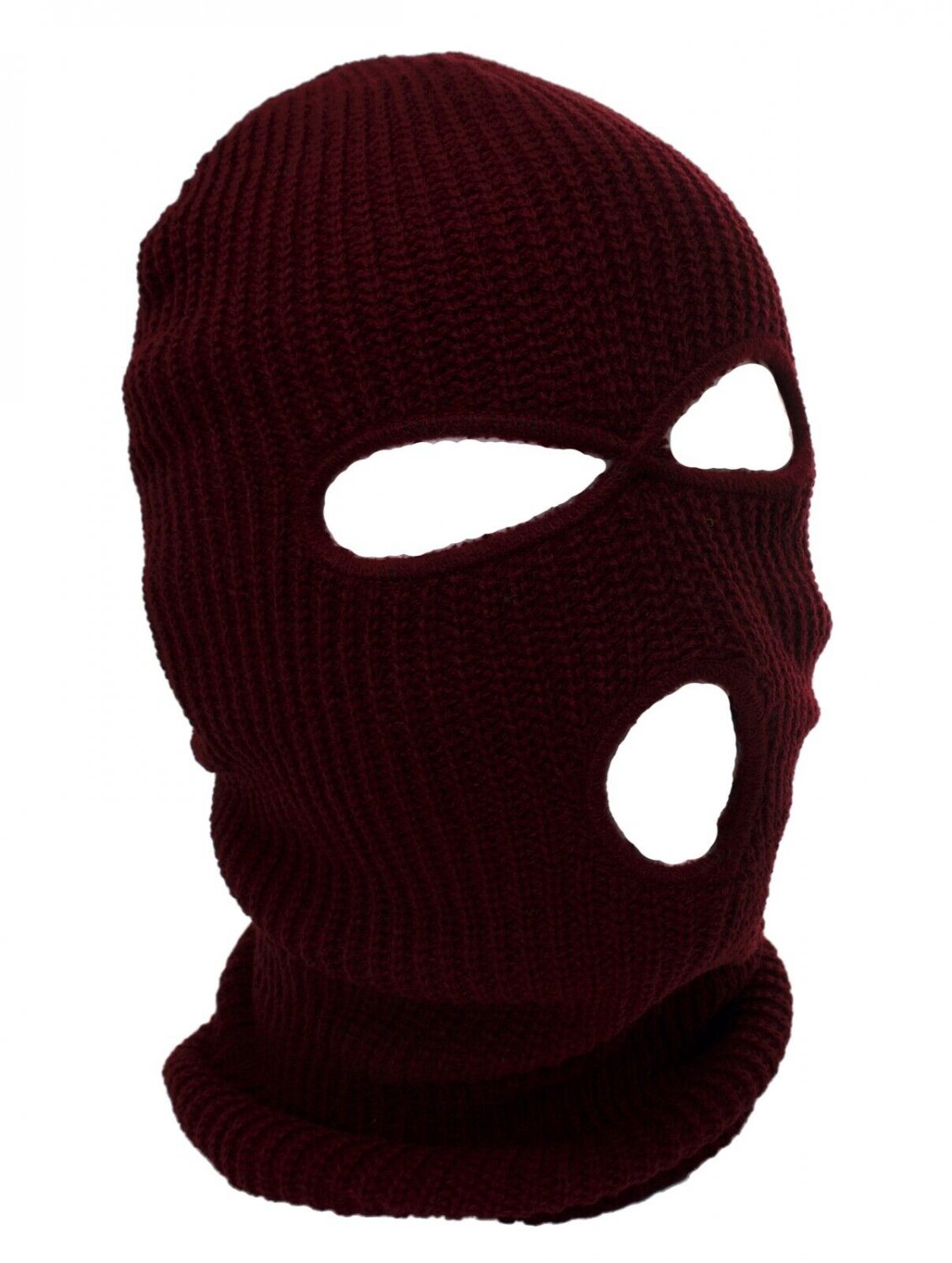 Burgundy - Balaclava 3 Hole Full Face Ski Mask Winter Cap Hood Beanie Warm Tactical New