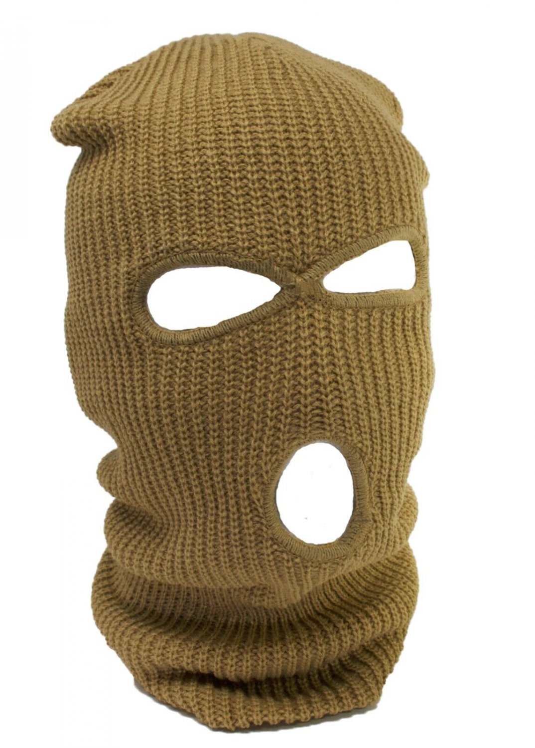 Khaki - Balaclava 3 Hole Full Face Ski Mask Winter Cap Hood Beanie Warm Tactical New
