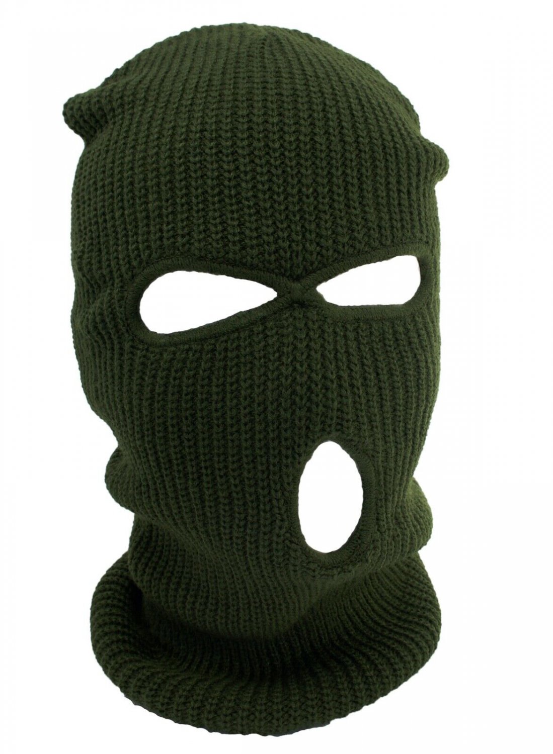 Olive - Balaclava 3 Hole Full Face Ski Mask Winter Cap Hood Beanie Warm Tactical New