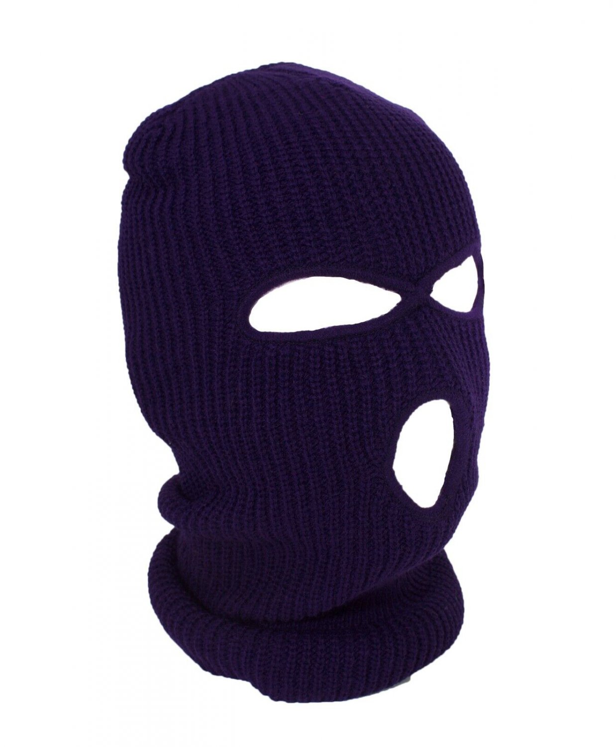 Purple - Balaclava 3 Hole Full Face Ski Mask Winter Cap Hood Beanie Warm Tactical New