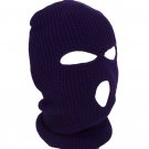 Purple - Balaclava 3 Hole Full Face Ski Mask Winter Cap Hood Beanie Warm Tactical New
