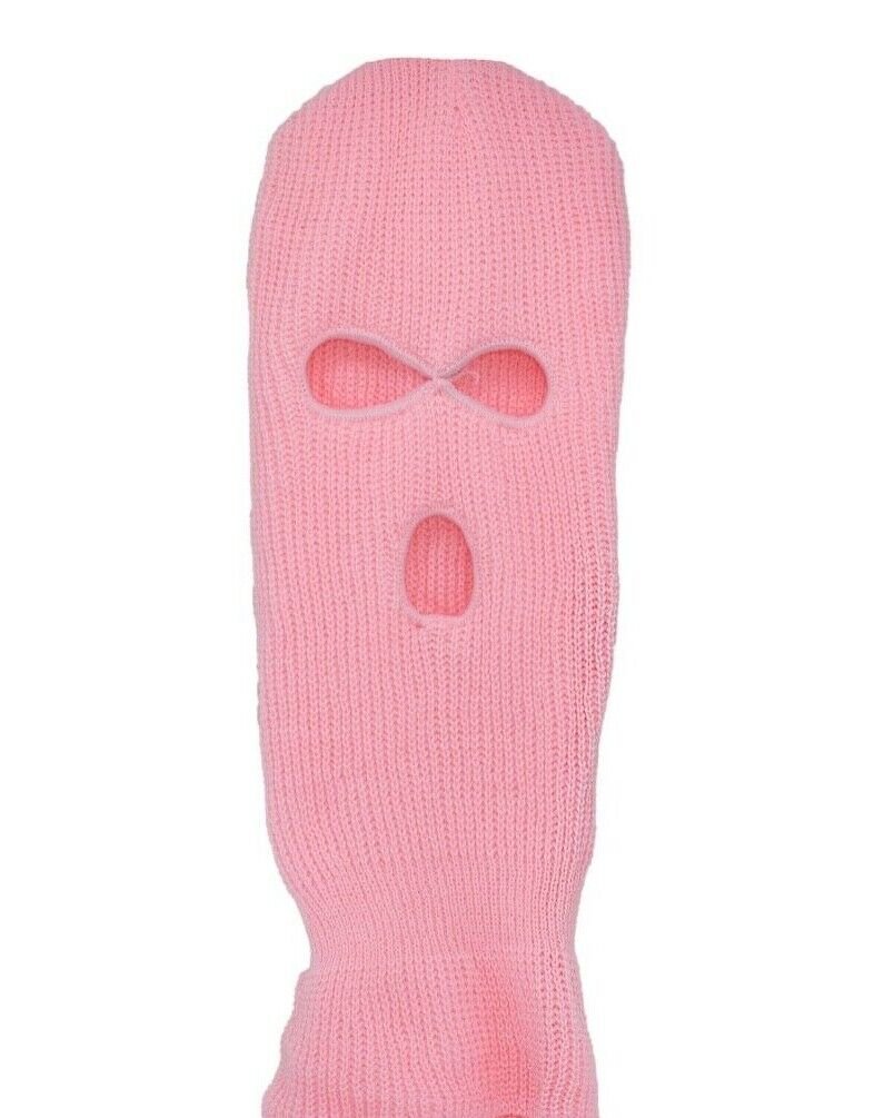 Light Pink - Balaclava 3 Hole Full Face Ski Mask Winter Cap Hood Beanie Warm Tactical New