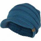 Teal Beanie Visor Womens Knit Slouchy Oversized Thick Slouch Color Cap Hat