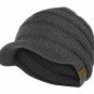 Dark Melange Gray Beanie Visor Womens Knit Slouchy Oversized Thick Slouch Color Cap Hat
