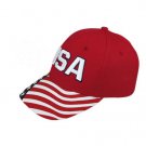 Red Brim Stars and Stripes USA American US Flag Baseball Cap Mesh Trucker Tactical