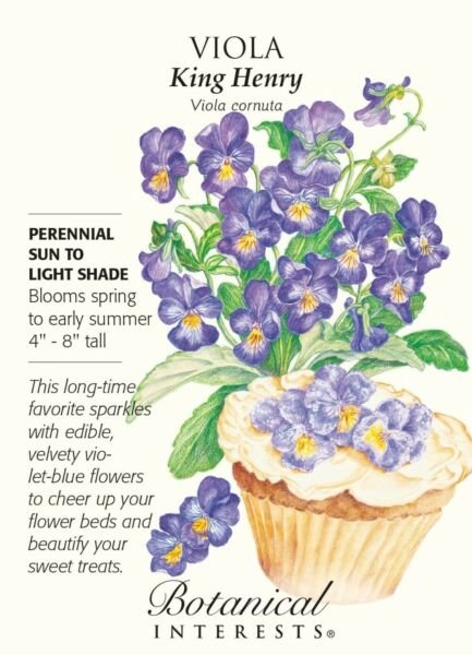 Perennial King Henry Viola Seeds 200 mg Fresh Garden