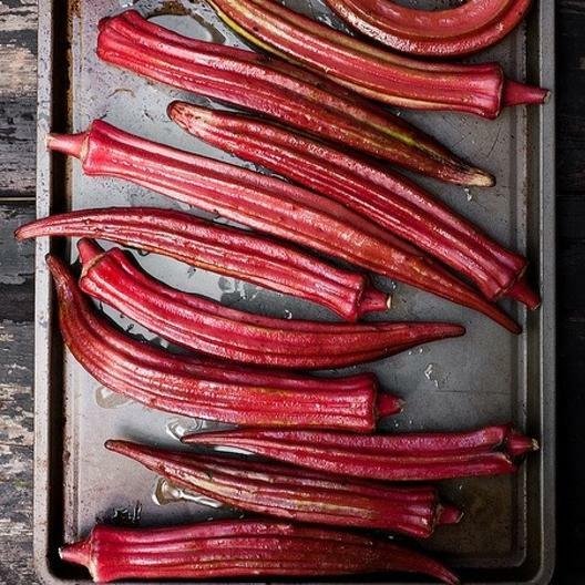 100 Seeds Red Burgundy Okra Seed Non-Gmo Heirloom Fresh Garden