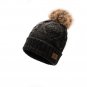 Multi Black Women's Winter Fleece Fuzzy Lined Cable Knitted Pom Pom Cold Beanie