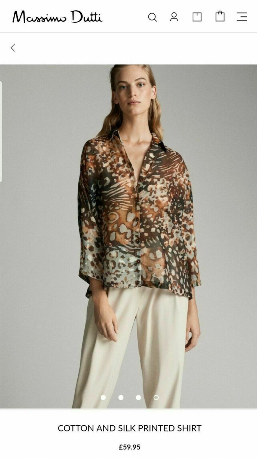 Shirt Cotton Silk Printed MASSIMO DUTTI Women New Summer (Zara Group)