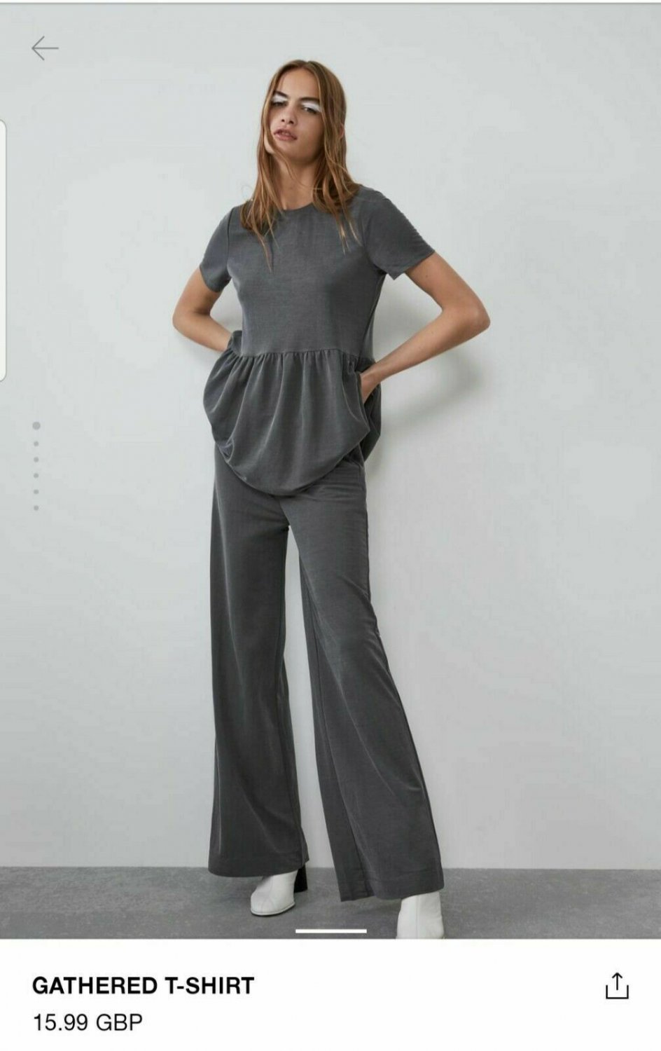 Gathered T-shirt Zara Brand new Large size