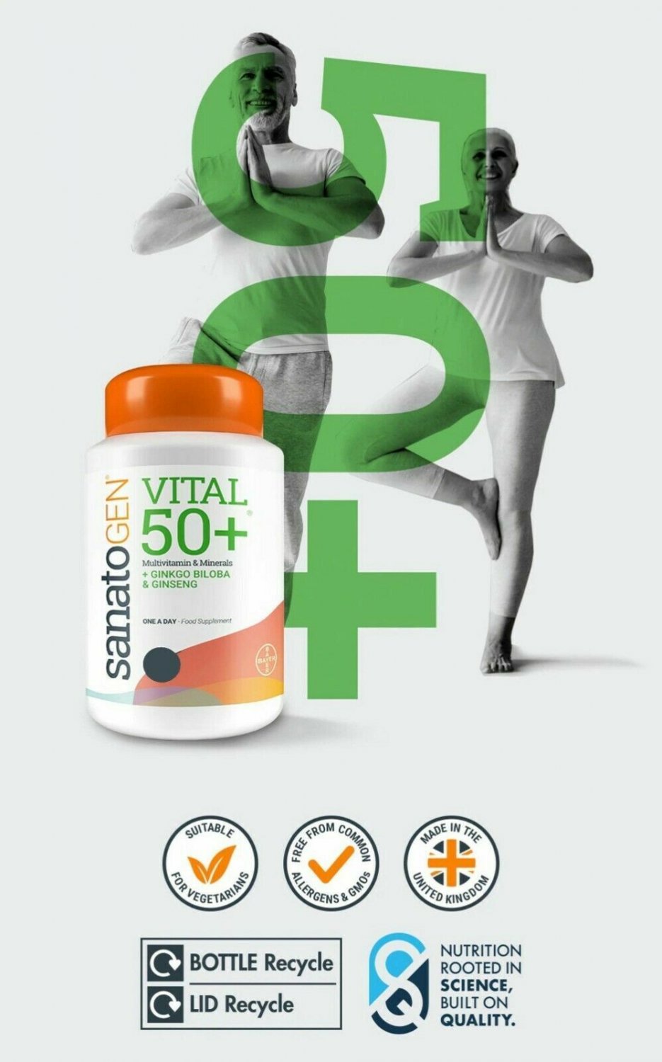 Multivitamin Ginseng Ginkgo Biloba Minerals. Multi Vitamins, Vital 50+ 90s Pills
