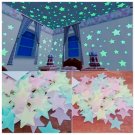 50Pcs 3D Star Shiny Dark Wall Stickers Bedroom Ceiling Bright Fluorescent Wall Stickers