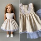 18" American Girl doll polca dot dress and removable tulle tutu petticoat.