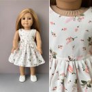 18" American Girl doll clothes, pink cotton sleeveless dress, floral print