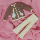 set of knitted clothes for Blythe (cardigan and trousers)