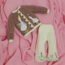 set of knitted clothes for Blythe (cardigan and trousers)