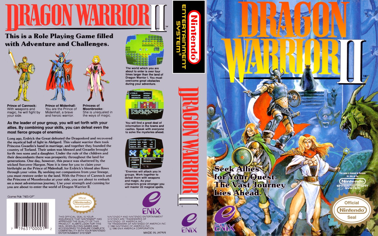 Dragon Warrior2 NES game only