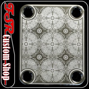 (C0013) CHROME CUSTOM ENGRAVED GUITAR/BASS STANDARD NECK PLATE