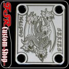 (C0017) CHROME DRAGON CUSTOM NECK PLATE fits 4 bolt neck/body