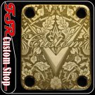 (G0004) GOLD CUSTOM NECK PLATE fits squire/tele,strat, bass