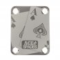 Engraved Guitar Joint/Heel Neck Plate, Nickel (Standard 4 Bolt) One Pair Ace Of Spades (N2122)