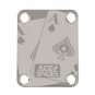 Engraved Guitar Joint/Heel Neck Plate, Nickel (Standard 4 Bolt) One Pair Ace Of Spades (N2122)