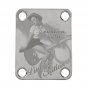 Engraved Guitar Joint/Heel Neck Plate, Nickel (Standard 4 Bolt) Relic Custom Built Pinup (N2118)