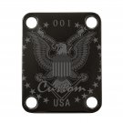 Engraved Guitar Joint/Heel Neck Plate, Black (Standard 4 Bolt) USA Eagle W/ serial 001 (2059)
