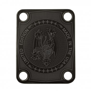 Engraved Guitar Joint/Heel Neck Plate, Black (Standard 4 Bolt) Dragon Hydra USA LTD ED (B2058)