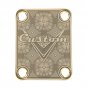 Engraved Guitar Joint/Heel Neck Plate, Gold (Standard 4 Bolt) Floral Trellis Pattern 3 (G2012)