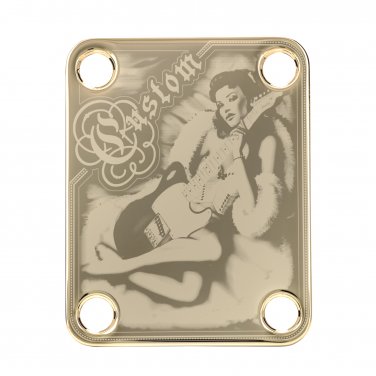 Engraved Guitar Joint/Heel Neck Plate, Gold (Standard 4 Bolt) Sunburst Custom Pin-up (G2065)