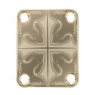 Engraved Guitar Joint/Heel Neck Plate, Gold (Standard 4 Bolt) Tribal Celtic Sun Cross (G2060)