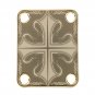 Engraved Guitar Joint/Heel Neck Plate, Gold (Standard 4 Bolt) Tribal Celtic Sun Cross (G2060)