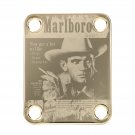 Engraved Guitar Joint/Heel Neck Plate, Gold (Standard 4 Bolt) Marlboro Man Vintage Ad (G2089)