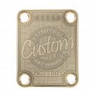 Engraved Guitar Joint/Heel Neck Plate, Gold (Standard 4 Bolt) Custom USA Serial 0001 (G2071)