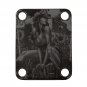 Engraved Guitar Joint/Heel Neck Plate, Black (Standard 4 Bolt) Texas Cowgirl Pin-Up (B2069)