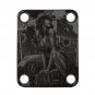 Engraved Guitar Joint/Heel Neck Plate, Black (Standard 4 Bolt) Texas Cowgirl Pin-Up (B2069)