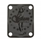 Engraved Guitar Joint/Heel Neck Plate, Black (Standard 4 Bolt) Fiesta Girl w/ Sombrero (B2072)