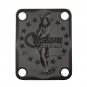 Engraved Guitar Joint/Heel Neck Plate, Black (Standard 4 Bolt) Fiesta Girl w/ Sombrero (B2072)