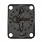 Engraved Guitar Joint/Heel Neck Plate, Black (Standard 4 Bolt) Fiesta Girl w/ Sombrero (B2072)