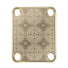 Engraved Guitar Joint/Heel Neck Plate, Gold (Standard 4 Bolt) Floral Trellis Pattern 4 (G2013)