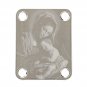 Engraved Guitar Joint/Heel Neck Plate, Nickel (Standard 4 Bolt) Virgin Mary w/Child Jesus (N2080)