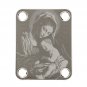 Engraved Guitar Joint/Heel Neck Plate, Nickel (Standard 4 Bolt) Virgin Mary w/Child Jesus (N2080)