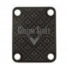 Engraved Guitar Joint/Heel Neck Plate, Black (Standard 4 Bolt) LTD Custom Floral Series (B2045)